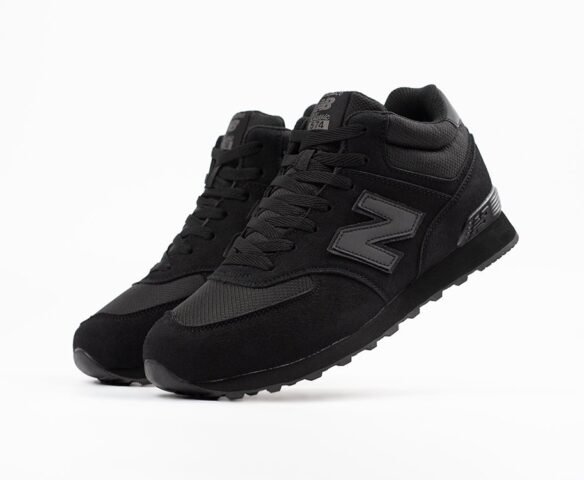Зимние New Balance 574 Mid black suede